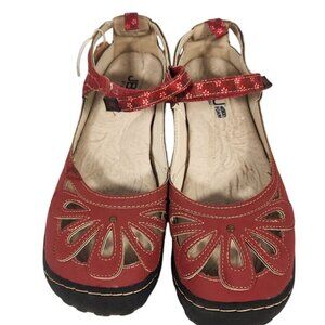 NWT JBU Jambu Magnolia Flats Women's Red Mary Jane Comfort Boho Fairycore 9.5M